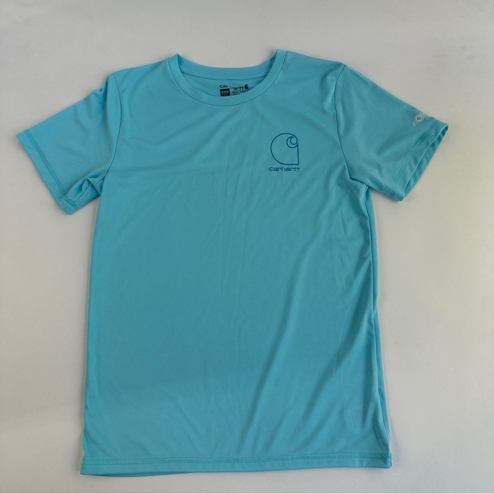 Carhartt Shirt Youth Medium Blue Force Performance Tee Boys 10-12 Logo Graphic